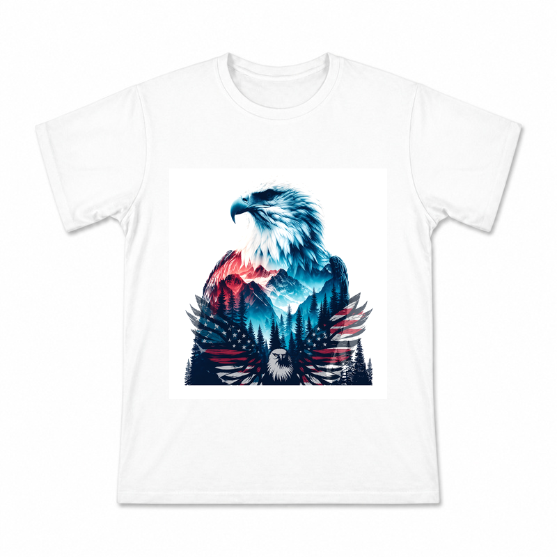 Eagle Mountain Color Crest Men's Graphic T-Shirt on a white T-shirt.
