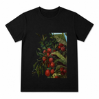 Bountiful Fall Garden Women's Graphic T-Shirt on a black T-shirt.