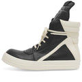 Rick Owens Leather Geobasket Sneakers - Black / Milk, product view 1