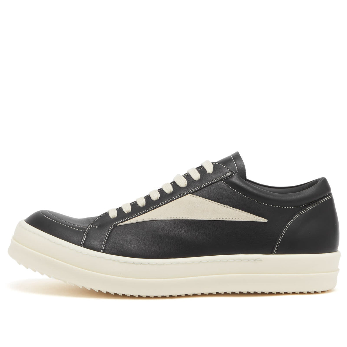 Rick Owens Leather Vintage Sneaks - Black / Milk, product view 1